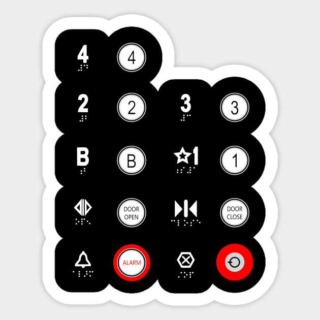 Elevator Funny Elevator Buttons Elevator Sticker TeePublic